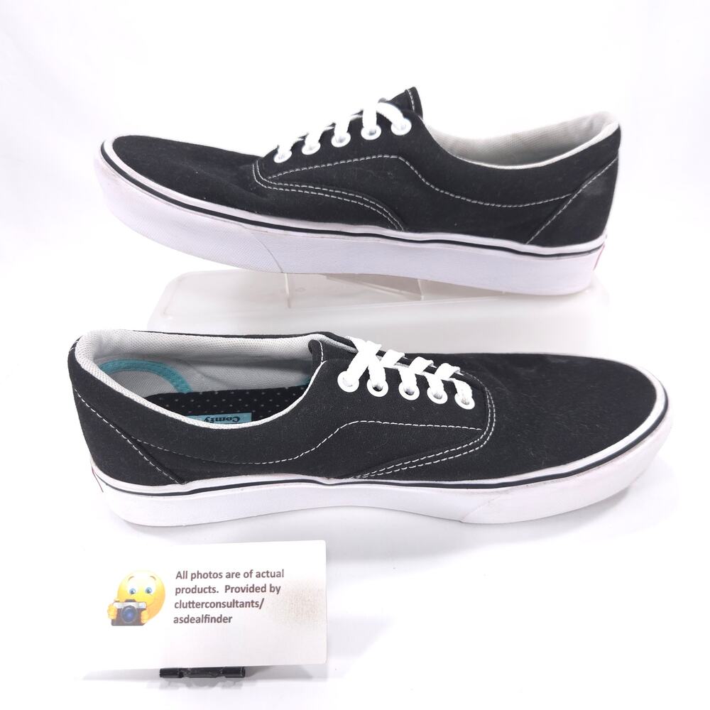Vans Off the Wall Lace Up Athletic Shoe Womens Size 11 Mens 9.5 721356 Black - Picture 4 of 9